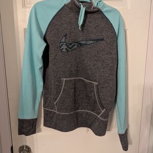 Nike Gray and Blue Hoodie